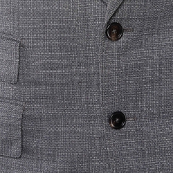 Pre Owned Tom Ford Black Textured Wool & Silk Shelton Tailored Blazer M