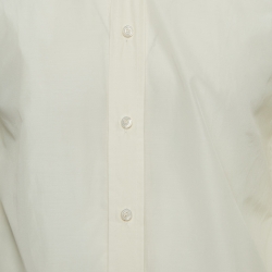 مملوكة مسبقًا Tom Ford Cream Cotton & Silk Long Sleeve Shirt M