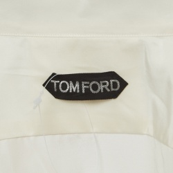 مملوكة مسبقًا Tom Ford Cream Cotton & Silk Long Sleeve Shirt M