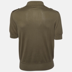 Pre Owned Tom Ford Military Green Cotton Knit Polo T-Shirt XL