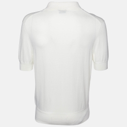 Pre Owned Tom Ford Cream Cotton Knit Polo T-Shirt XL
