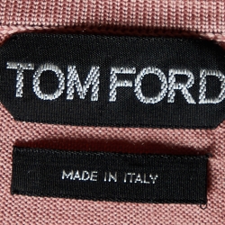 Pre Owned Tom Ford Light Pink Cashmere and Silk Polo Long Sleeve T-Shirt XL