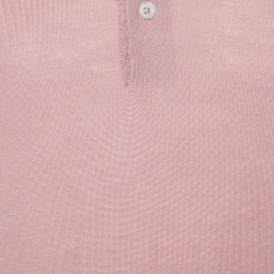 Pre Owned Tom Ford Light Pink Cashmere and Silk Polo Long Sleeve T-Shirt XL