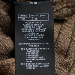 Pre Owned Tom Ford Brown Cashmere Knit Long Sleeve T-Shirt XL