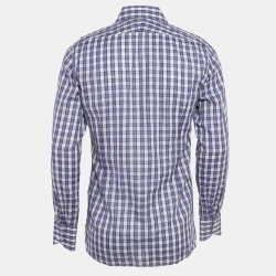 Pre Owned Tom Ford Blue Checked Cotton Long Sleeve Shirt M
