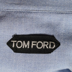 مملوكة مسبقًا Tom Ford Blue Cotton Button Front Shirt M
