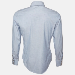 مملوكة مسبقًا Tom Ford Blue Cotton Button Front Shirt M