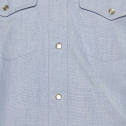 مملوكة مسبقًا Tom Ford Blue Cotton Button Front Shirt M