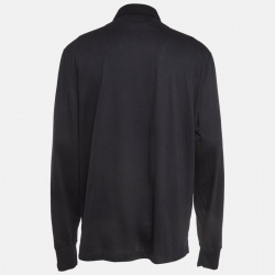 Tom Ford Black Jersey Long Sleeve Polo T-Shirt 4XL