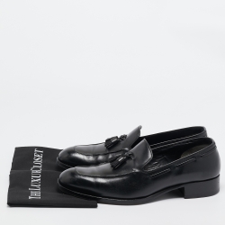 Pre Owned Tom Ford Black Leather  Slip On Loafers Size 44