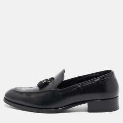 Pre Owned Tom Ford Black Leather  Slip On Loafers Size 44