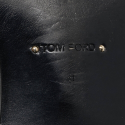 Pre Owned Tom Ford Black Leather  Slip On Loafers Size 44