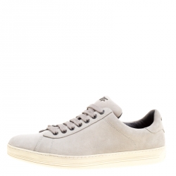 Tom Ford Grey Suede Russell Low Top Sneakers Size 41