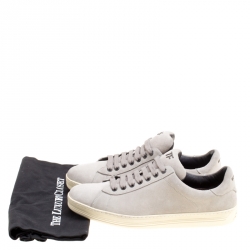 Tom Ford Grey Suede Russell Low Top Sneakers Size 41