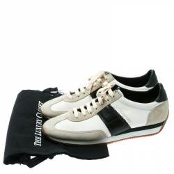 Tom Ford Tricolor Canvas And Suede Sneakers Size 41.5