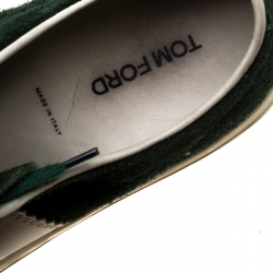 Tom Ford Green Suede Cambridge Lace Up Sneakers Size 42