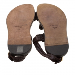 Tom Ford Brown Leather Flat Sandals Size 43