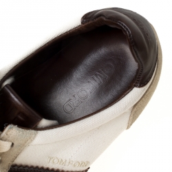 Tom Ford Tricolor Canvas And Suede Oxford Sneakers Size 43