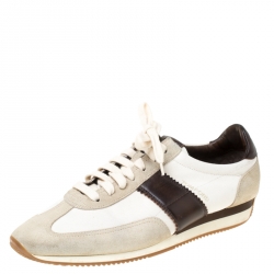 Tom Ford Tricolor Canvas And Suede Oxford Sneakers Size 43