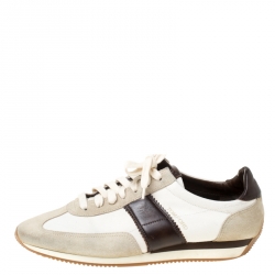 Tom Ford Tricolor Canvas And Suede Oxford Sneakers Size 43