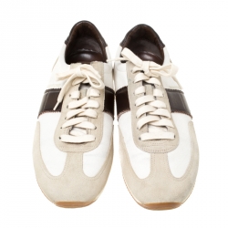 Tom Ford Tricolor Canvas And Suede Oxford Sneakers Size 43