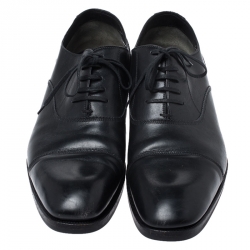 Tom Ford Black Leather Lace Up Oxford Size 44.5