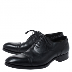 Tom Ford Black Leather Lace Up Oxford Size 44.5