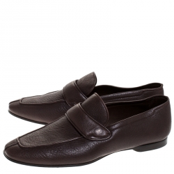 Tom Ford Dark Brown Soft Leather Loafers Size 43