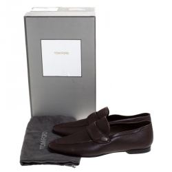 Tom Ford Dark Brown Soft Leather Loafers Size 43