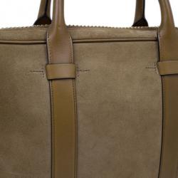 Tom Ford Brown Suede Buckley Flat Trapeze Briefcase