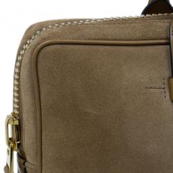 Tom Ford Brown Suede Buckley Flat Trapeze Briefcase
