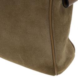 Tom Ford Brown Suede Buckley Flat Trapeze Briefcase