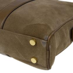 Tom Ford Brown Suede Buckley Flat Trapeze Briefcase