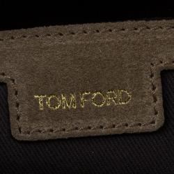 Tom Ford Brown Suede Buckley Flat Trapeze Briefcase