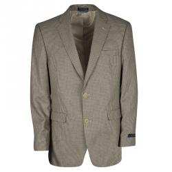 Tommy Hilfiger Brown Houndstooth Pattern Regular Fit Tailored Blazer L