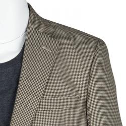 Tommy Hilfiger Brown Houndstooth Pattern Regular Fit Tailored Blazer L