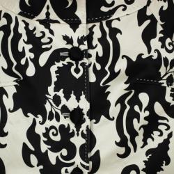 Pre Owned Tory Burch Monochrome Baroque Print Jacket S