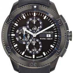 Trussardi Black Ion-Plated Stainless Steel Caccia Men's Wristwatch 46MM