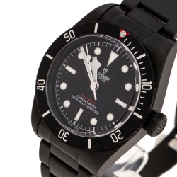 Tudor Black PVD Coated Stainless Steel Heritage Black Bay Dark 79230DK Men's Wristwatch 41 mm