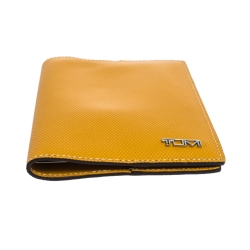 Pre Owned Tumi Mustard Leather Passport Cover