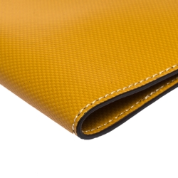 Pre Owned Tumi Mustard Leather Passport Cover