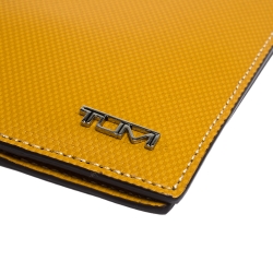 Pre Owned Tumi Mustard Leather Passport Cover