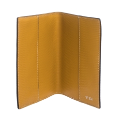 Pre Owned Tumi Mustard Leather Passport Cover