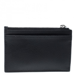 Tumi Black Leather Sinclair SLG Slim Card Case