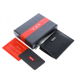 Tumi Black Leather Sinclair SLG Slim Card Case