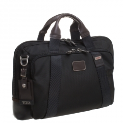 Pre Owned Tumi Black Nylon Alpha Bravo Hansen Briefcase