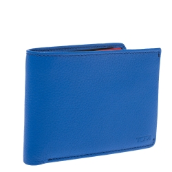 Tumi Electric Blue Leather Bifold Wallet