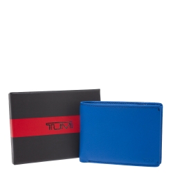 Tumi Electric Blue Leather Bifold Wallet