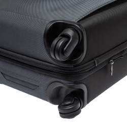 Pre Owned Tumi Grey/Black Nylon Alpha 2 Continental Expandable 4 Wheel Carry On Luggage