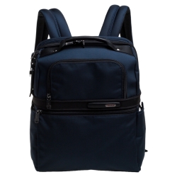 TUMI Blue Nylon and Leather Slim Solutions Backpack